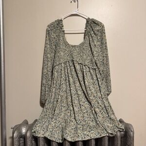 Bloomfield Floral Boho Mini Dress Long Sleeve Babydoll Dress Cottagecore